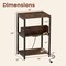 Rustic Brown Side End Table with Charging Station and Open Shelves